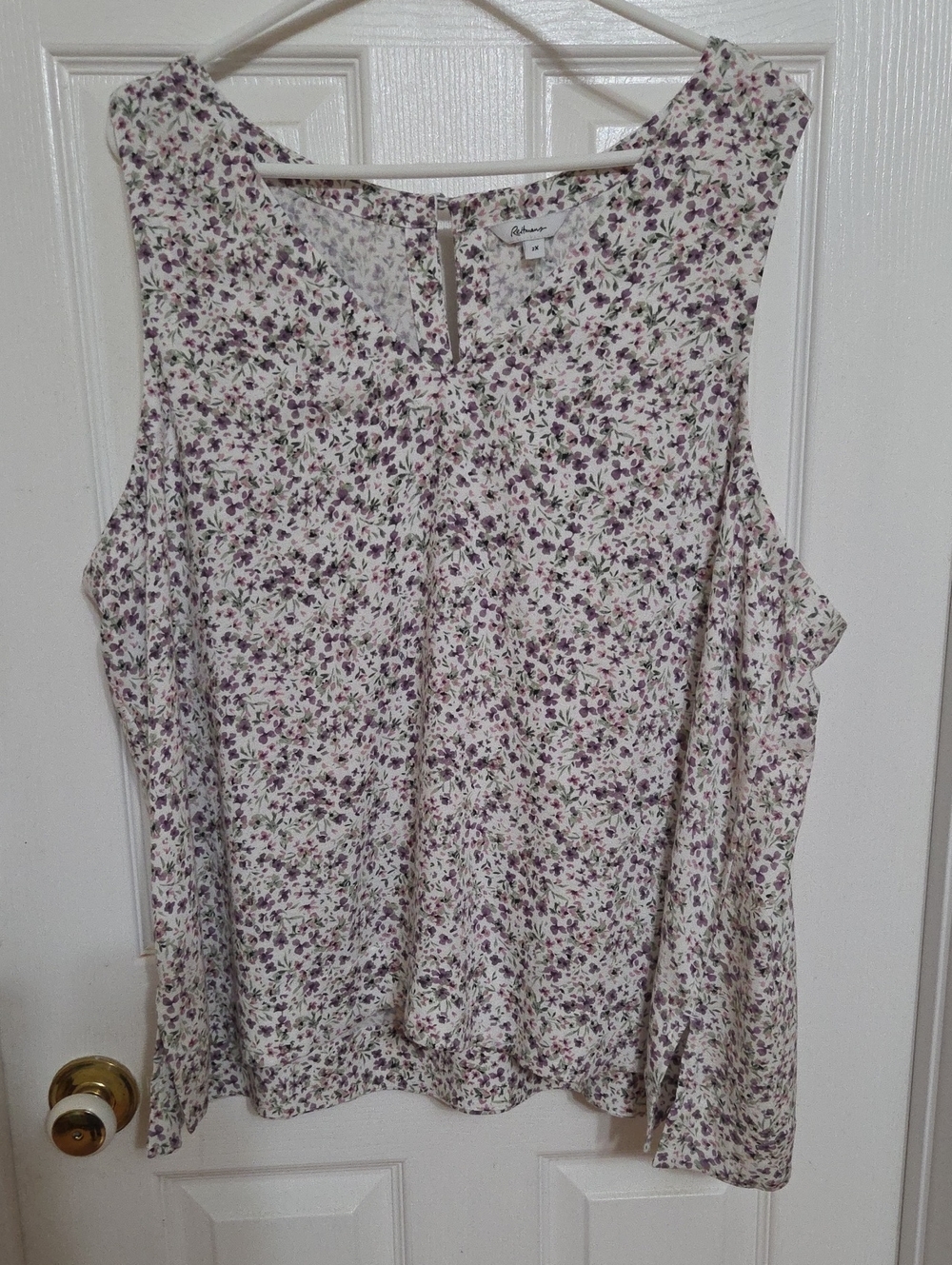 Reitmans Cream Camisole with Purple Floral Print